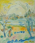 7. Yellow Sky with Lake