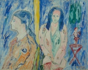 20. Two Women and Statue