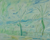 27. Longboat with Green Trees