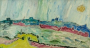 45. Red Boats with Yellow Sun