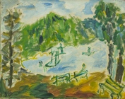 48. Lake with Pine Trees
