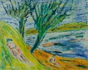 54. Two Nudes by a River