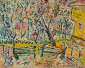 124. Lady in Orange with Baby Carriage